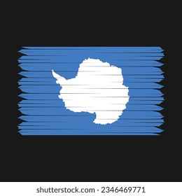 Antarctica Flag Brush Vector Illustration