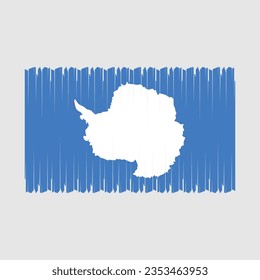 Antarctica Flag Brush Vector Illustration