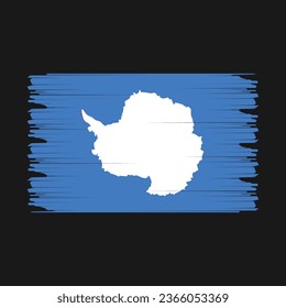 Antarctica Flag Brush Vector Illustration