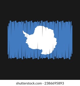 Antarctica Flag Brush Vector Illustration