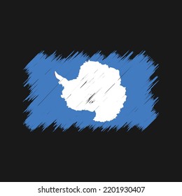 Antarctica Flag Brush Vector. National Flag