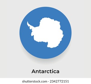 Icono de forma circular de la burbuja de la bandera antártica icono vectorial