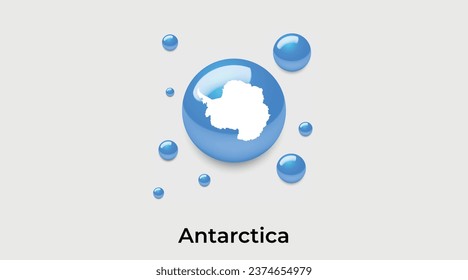 Antarctica flag bubble circle round shape icon colorful vector illustration