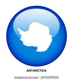 ANTARCTICA flag button on white background