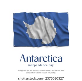 Antarctica Flag, Celebrating Independence Day. Abstract waving flag on white background Country Flag.