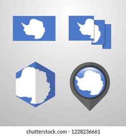 Antarctica flag design set vector