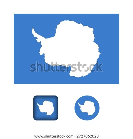 Antarctica Flag Flat Icons Collection