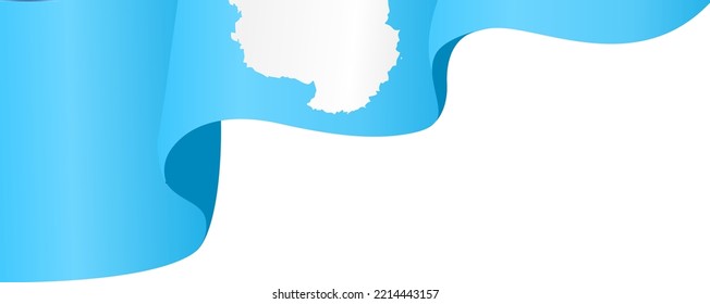 Antarctica flag flying on white background
