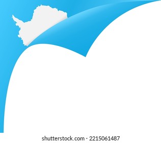 Antarctica flag flying on white background