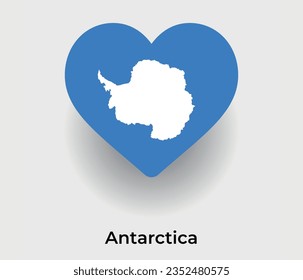 Antarctica flag heart shape country icon vector illustration