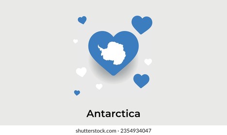 Antarctica flag heart shape country icon vector illustration