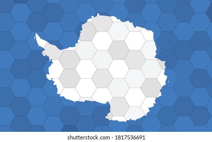 Antarctica flag illustration. Futuristic Antarctican flag graphic with abstract hexagon background vector. Antarctica national flag symbolizes independence.