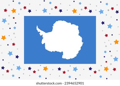 Antarctica Flag Independence Day Celebration With Stars