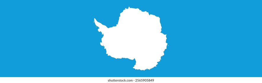 Antarctica flag long banner digital vector illustration