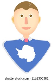 Antarctica flag man icon