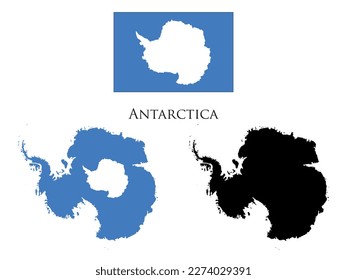 antarctica Flag and map illustration vector 