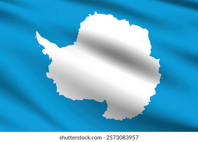 Antarctica flag official colors and proportion digital vector illustration. Pleated flag.