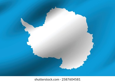 Antarctica flag official colors and proportion digital vector illustration. Pleated flag.