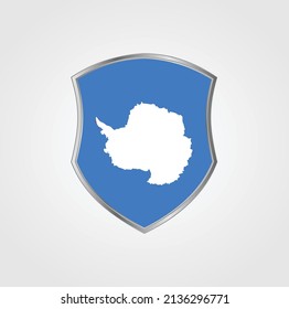 Antarctica Flag with Shield Frame. National Flag
