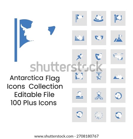 Antarctica flags icons 18 styles