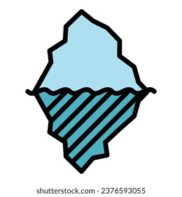 Antarctica glacier icon outline vector. Water iceberg. Ocean glacier color flat