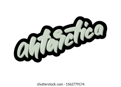 Antarctica hand drawn modern brush lettering. Vector illustration logo text for webpage, print and advertising