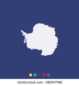 Antarctica High Detailed Map.