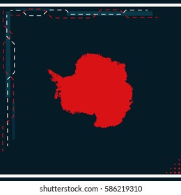 Antarctica high detailed map.