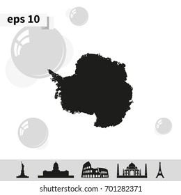 Antarctica high detailed map.