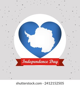 Antarctica Independence Day With Heart Emblem Design