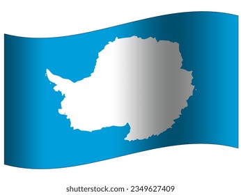 antarctica isolated flag waving icon 3d 