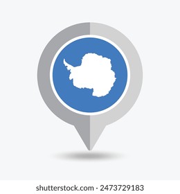 Antarctica Location Pin Icon Vector Illustration