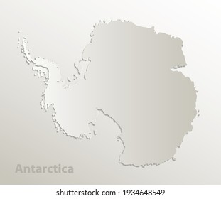 Papel de la tarjeta de mapa antártico vector natural 3D
