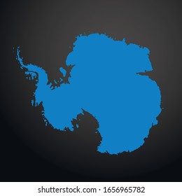 Antarctica map icon isolated on black background. Travel worldwide icon