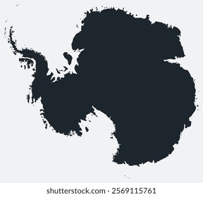 Antarctica map. Just a simple border map. Shape of the country. Flat blank Antarctica outline. Vector boundary illustration.