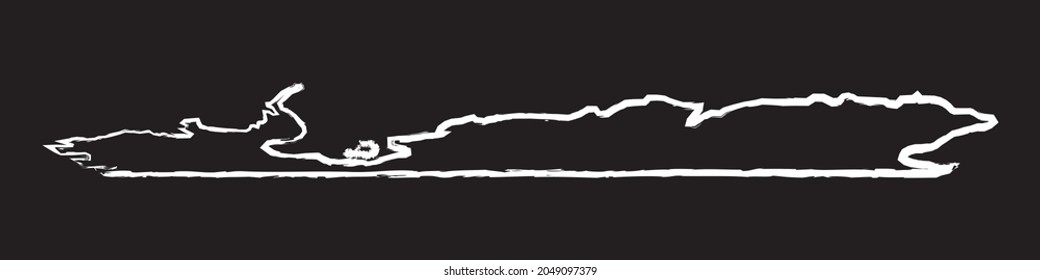 Antarctica map line Icon design white chalk. Draw a picture on the blackboard.
