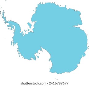 Antarctica map vector in South Pole Lambert Azimuthal Equal Area projection