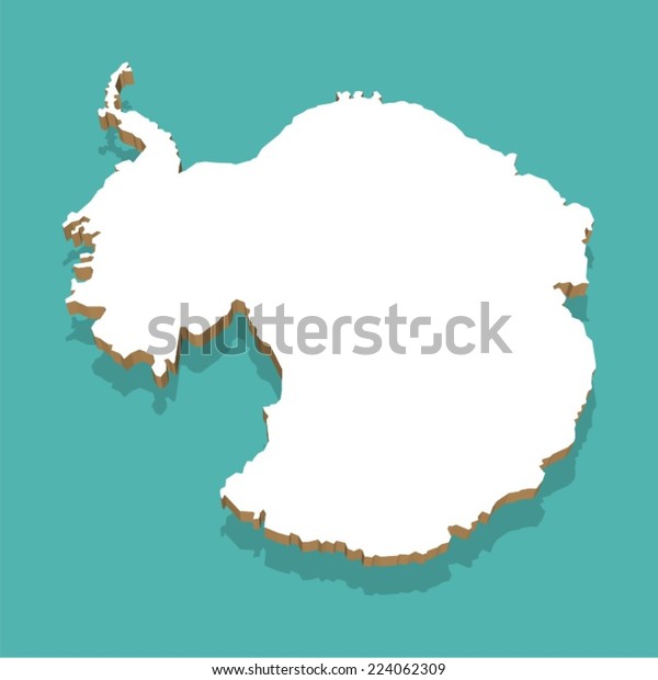 Antarctica Map Vector Three Dimensional Stock Vector (Royalty Free ...