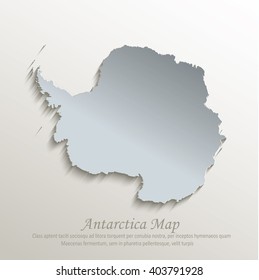 Antarctica map white blue card paper 3D vector