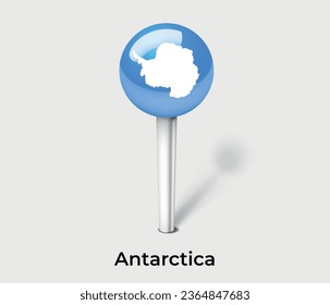 Antarctica national flag map marker pin icon illustration