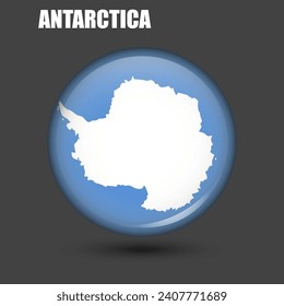 Antarctica national flag in the shape of a circle.Vector.
Circular 3d flag icon with 
high detail.
Spherical flag illustration.