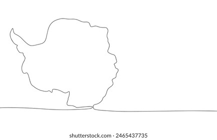 Antarctica one line continuous. Line art Antarctica. Hand drawn vector art.