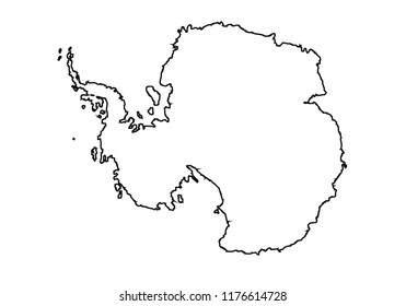 Antarctica outline map country shape state borders