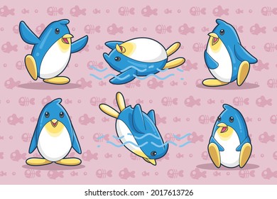 Antarctica penguin with cute style