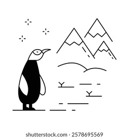 Antarctica Penguin Wildlife Vector Icon Design