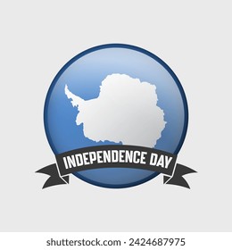 Antarctica Round Independence Day Badge