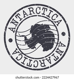 Antarktis Silhouette Postpass. Stempel-Rundvektorsymbol. Design Travel Postmark. 