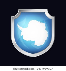 Antarctica Silver Shield Flag Icon