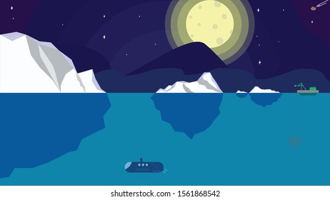 Antarctica simple vector flat design concept