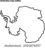 Antarctica south pole map outline